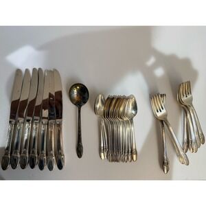 1847 Rogers Bros  Silverplate Flatware Set FIRST LOVE Pattern 39 Pieces